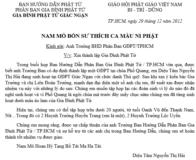 Don xin thanh lap GDPT